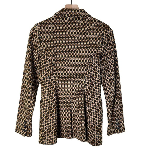 Cabi Kensington Proper Standout Blazer Jacket in Yellow Navy Medallion Motif, XS - Picture 12 of 16